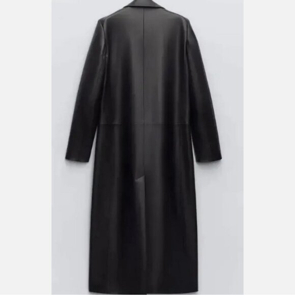 Zara Faux Leather Trench Coat - Picture 13 of 15